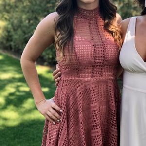 A line gorgeous mauve details dress